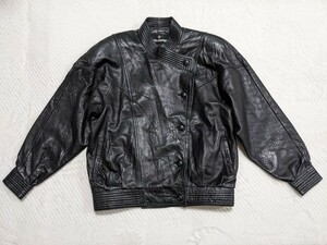 MIKE LEATHER レザージャケット　ブラック　Lサイズ相当　ヴィンテージ　ライダースジャケット 黒