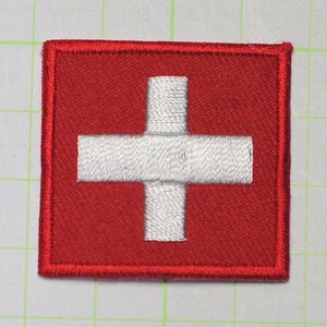 アイロンワッペン・パッチ ミニ スイス国旗 zq