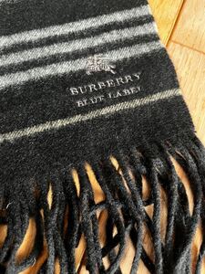 温かい　高級　圧巻　BURBERRY　バーバリー　ブルーレーベル　マフラー　ピュアカシミア100％　チェック系　美品　小さめのマフラー　