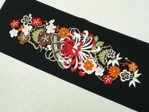 まゆの四季/新品/振袖訪問着留袖/刺繍半衿乱菊-6黒　　