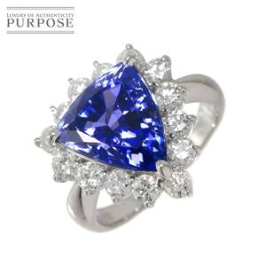 リング 12号 タンザナイト 6.70ct ダイヤ 1.41ct Pt プラチナ 指輪 【ソーティング付き】 Tanzanite Ring 90252434