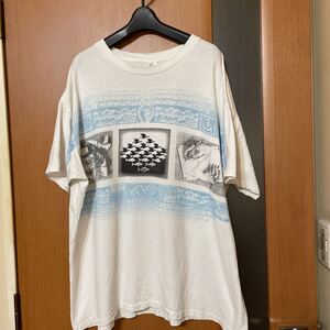 希少 90s『M.C.ESCHER』USA製VINTAGE騙し絵プリントT-SH XL エムシーエッシャー アートT ヴィンテージ ビンテージ 古着 ANDAZIA社製