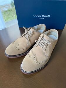 COLE HAAN スウェード/ウィングチップ/ベージュ/C11430 ◎送料無料