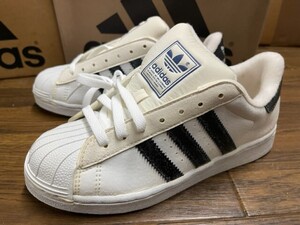 1990s 韓国製 デッドストック ビンテージ■US5.5 (23.5cm)■ADIDAS アディダス スーパースター3 SUPER STAR 3 90年代 90sホワイト ネイビー