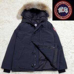 数回使用 M カナダグース シャトーパーカ ダウンコート 紺 毛皮 3426MA コヨーテ ファー フード CANADA GOOSE CHATEAU PARKA ネイビー