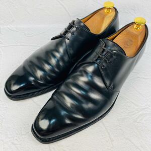 【良品】Crockett&Jones クロケットアンドジョーンズ ハイバリー プレーン 外羽根 黒 ブラック 7.5 25cm ビジネス フォーマル ドレス