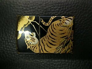 中古 2002年製 蒔絵 虎柄 タイガー ジッポー ZIPPO ケース: B 02 インサイドユニット: B 02 管理No.34815