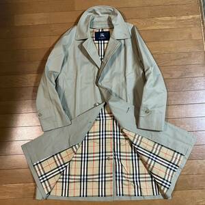 バーバリーロンドン バルマカーンコート ステンカラーコート カーキ ノバチェック　Burberry コットン 165 M