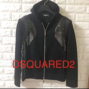 【超美品】★DSQUARED2★スパンコール・ネオプレーンパーカー・ブラック・S