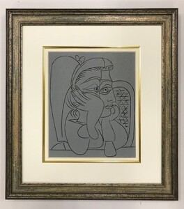 【特価】　≪　　パブロ・ピカソ　　≫　　LINOLEUM-CUTS【リノカット版画】　　FEMALE-HEAD 　 1962年　　PABLO　PICASSO