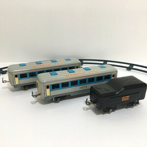 [bdh]『ヨネザワ / ダイヤモンド汽車セット No.6 / 炭水車、客車２両、レール8本』※機関車、箱はありません。