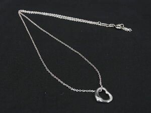 1円 ■美品■ TIFFANY＆Co ティファニー エルサペレッティ オープンハート SV925 ネックレス アクセサリー レディース シルバー系 AZ2661