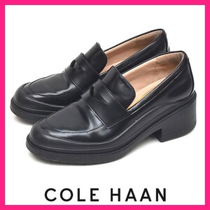 美品 コールハーン Cole Haan ヒール ローファー ブラック 黒 6B(約23cm) sh24-1385