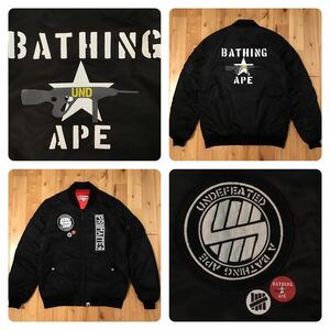 undefeated × BAPE MA-1 bomber jacket Lサイズ a bathing ape BAPE エイプ ベイプ アベイシングエイプ ジャケット ブラック x205