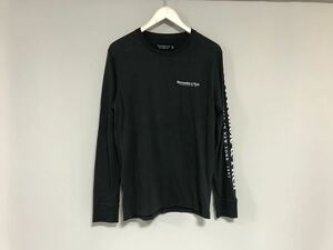 本物アバクロアンドフィッチAbercrombie&Fitchコットンプリント長袖TシャツロンTメンズサーフアメカジミリタリーワークグレーXS