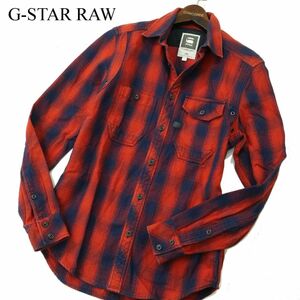 G-STAR RAW ジースター ロウ 通年 【WOLKER OVERSHIRT L/S】 長袖 オンブレー チェック シャツ Sz.S　メンズ　A3T10071_9#C