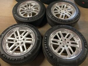 ☆ 希少色! 美品! WORK LS BRIGHTRING SUV 21×9.5j +45 139.7 MICHELIN PILOT SPORT 4 SUV 275/50R21 used 4本セット ランクル300 ☆