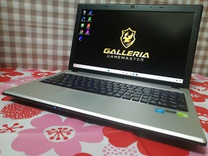 ゲーミングノートPC 15.6インチFULLHD GALLERIA QF750HE Core i7-4700MQ★メモリ8G(即決16GB) SSD256GB GT750M Blu-ray WiFi Office 充電器