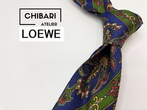 【美品】LOEWE　ロエベ　花柄 ネクタイ 3本以上 送料無料 メンズ ネイビー　1205055