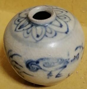 明代 青花 染付 茶入4 鳥絵 時代保証 本物保証