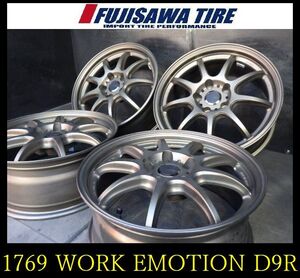 【1769】FK01111294◆WORK EMOTION D9R◆17x7J 5穴 PCD114.3 +38◆4本◆ロードスター スイフトスポーツ など