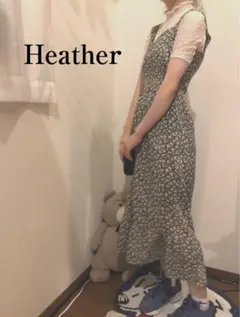 Heather　コバナガラ裾ティアードジャンスカ　バックシャーリング