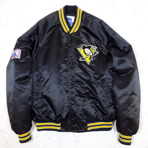 米国製 Pittsburgh Penguins CHALK LINE STADIUM JUMPER ピッツバーグ ペンギンズ スタジャン Lサイズ ブラック