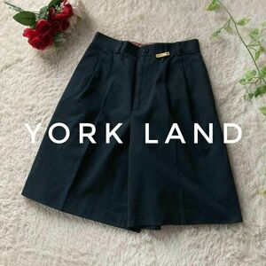 ヨークランド　ヴィンテージ　ハーフチノパン　フレア　コットン　ネイビー　コットン　W66サイズ　YORK LAND