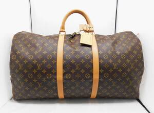 LOUIS VUITTON ルイヴィトン ▲ 美品 モノグラム キーポル60 M41422 ボストントラベルバッグ 旅行鞄 ネームタグ パドロック 鍵あり SP0955