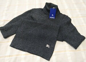 BURBERRY BLUE LABEL　バーバリーブルーレーベル　ラメ　ブラック　リブ　ニット　未使用品　紙タグ付　自宅保管（247