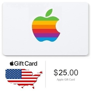 USA版 apple Gift Card $25 iTunes アップル ギフトカード 25ドル分 北米 コード渡し