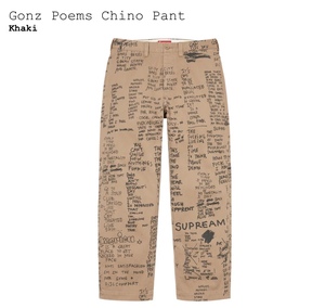 2023 SS Supreme Gonz Poems Chino Pant khaki 30