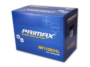 送料無料 新品バッテリー MF 115D31L PRIMAX ( 85D31L 90D31L 95D31L 100D31L 105D31L D31L ) 適合 バッテリー上がり 寿命 充電 電圧 交換