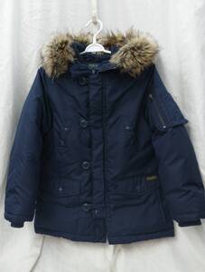 POLO RALPH LAUREN DOWN NYLON COAT ポロ ラルフローレン こども 子供服 ナイロン ダウン コート ジャケット 140cm 紺 ネイビー 店舗受取可