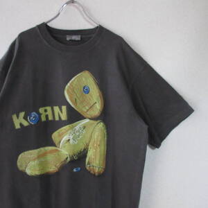 ○美品 KORN Korn コーン◆ISSUES KORN Korn コーン バンTEE Tシャツ カットソー 半袖 バンド◆メンズ グレー XLサイズ