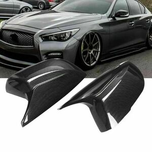 【送料無料】 ドアミラーカバー 左右 ペア ブラック インフィニティ q50 q60 q70 qx30 2014-2021 リア ミラー