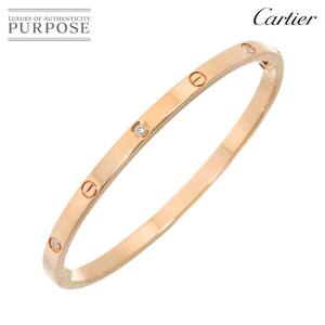 カルティエ Cartier ラブ ブレス SM ハーフ ダイヤ 6P #15 K18 PG 750 ブレスレット バングル Love Bracelet 90209357