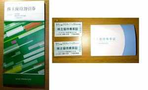 京浜急行電鉄　 株主優待乗車証　2枚 株主優待割引券1冊 京急　京急ストア　ユニオン 京急百貨店　京急しんちか駐車場　天然温泉みうら