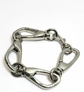 新品HUMISブレスレットCHEMICAL CARABINER BRACELETシルバーカラビナPUNKモード男女兼用