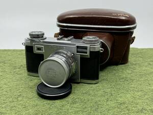 1円出品 Contax iia sonnar 50mm f/1.5 レンジファインダー 35mm フィルム カメラ 革ケース 動作未確認 589