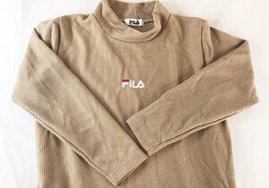 古着 レディース FILA フィラ 長袖カットソー ハイネック 茶系ベージュ Mサイズ KT-1 2023108