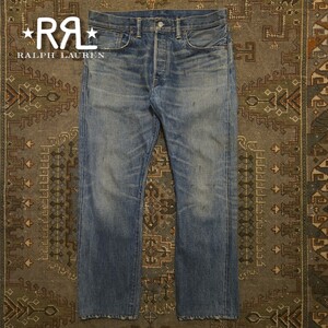 【USA製】 RRL Midland Low Straight Jeans 【32×30】 ミッドランド ローストレート ジーンズ デニム レザー 赤耳 肉厚 極上 Ralph Lauren