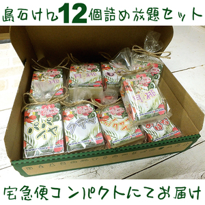 《島石けん》手作り石けん「１２個詰め放題セット」│沖縄産手作り石鹸│あかばな月桃クチャシークヮーサーもずくパパイヤ