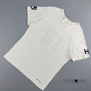 HYDROGEN ハイドロゲン 袖 バックデザインTシャツ 半袖カットソー トップス メンズ 白 ホワイト サイズXL*RC1356