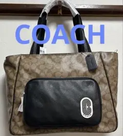 COACH トートバッグ シグネイチャーベージュ・黒 新品タグ付き