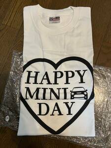 新品 未使用 XLサイズ HAPPY MINI DAY Tシャツ 100%コットン 半袖 JCW John Cooper Works 白