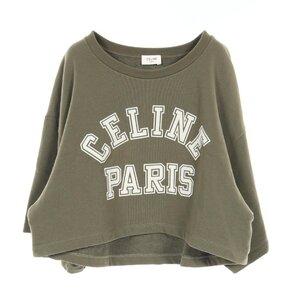 セリーヌ ロゴ クロップド Tシャツ ブランドオフ CELINE コットン スウェット コットン 中古 レディース