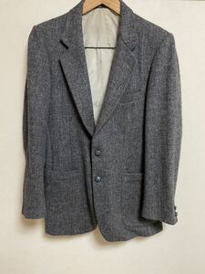 70s 80sハリスツイード ジャケット手織り SCOTTISH WOOL Harris Tweed ２B【ヴィンテージ ビンテージ】【アメリカ古着】【中古 USED 古着】