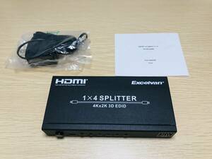 【新品】Excelvan 1入力4出力 HDMI分配器 セレクター ビデオスプリッター EDID 1080P 4Kx2K 3D対応