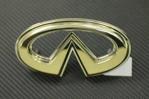 Y33シーマ インフィニティ Q45t グリルエンブレム INFINITIマーク US純正 GOLDエンブレム バラ H4890-6P111 生産終了品 59×32ｍｍ